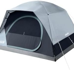 Coleman Skydome Tent with LED Lights & 5-Minute Setup, Weatherproof 4-Person Tent with Overhead Lighting, Made of PFAS-Free Materials