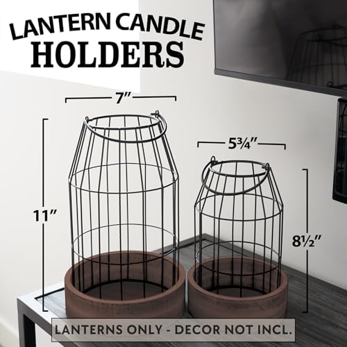 Rustic Farmhouse Lantern Decor Set of 2 - Stylish Decorative Lanterns for Your Living Room, Fireplace Mantle or Kitchen Dining Table - Modern Upscale Beauty for Your Entire Home - Image 6