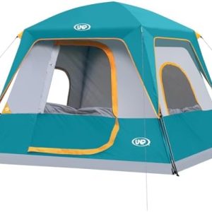 UNP 2/4/6/8 Person Tent, Portable Cabin Tent, Camping Tent 4-Person Easy Set Up, Waterproof with Top Rainfly for Outdoor Camping/Hiking