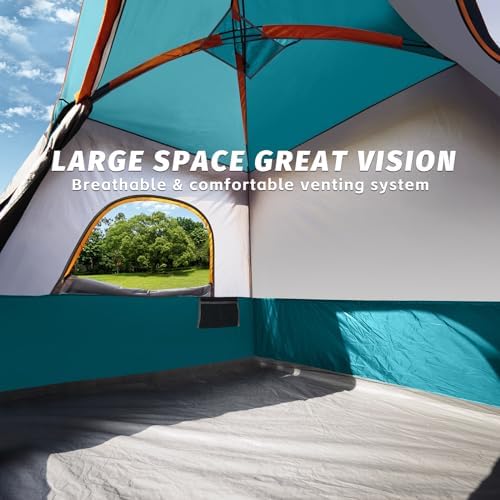 UNP 2/4/6/8 Person Tent, Portable Cabin Tent, Camping Tent 4-Person Easy Set Up, Waterproof with Top Rainfly for Outdoor Camping/Hiking - Image 3