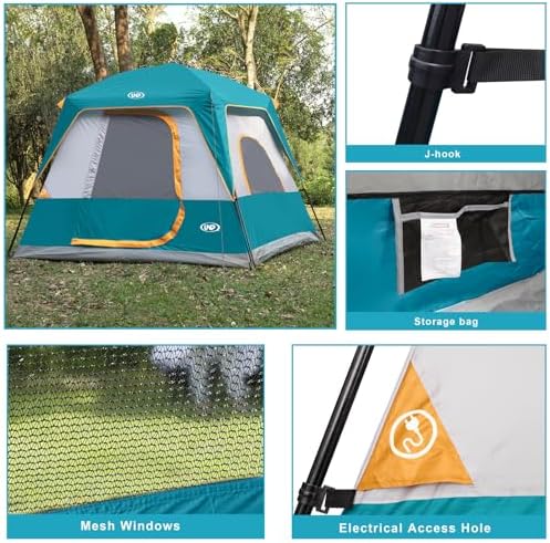 UNP 2/4/6/8 Person Tent, Portable Cabin Tent, Camping Tent 4-Person Easy Set Up, Waterproof with Top Rainfly for Outdoor Camping/Hiking - Image 4